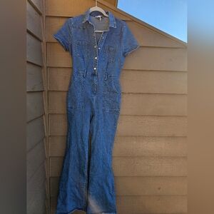 Denim Jumpsuit with Button Front